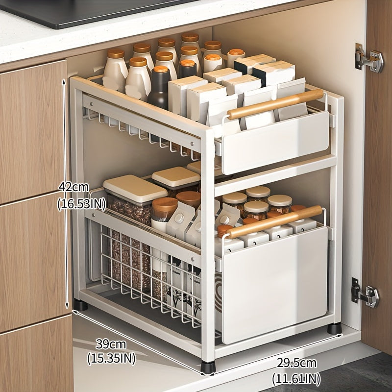 1 x Sliding Pull Out Drawer for Kitchen Cabinets - Sliding Cookware Organizer
