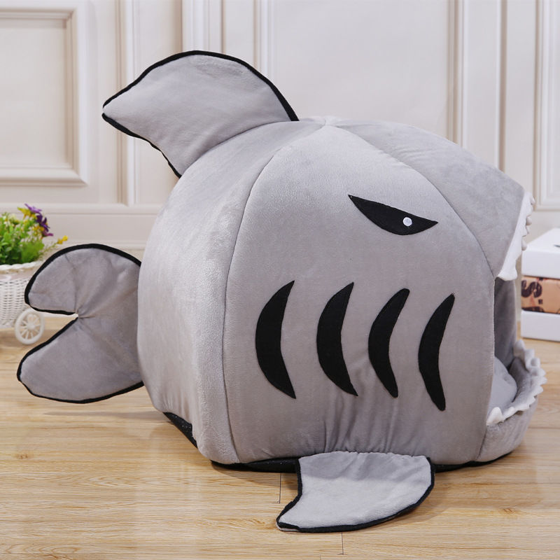 Shark Cat House Pet Soft Bed Basket Dog Cushion Cute Katten Tent Small Medium Puppy Sleeping Bed Warm Puppy Kennel Nest Mat