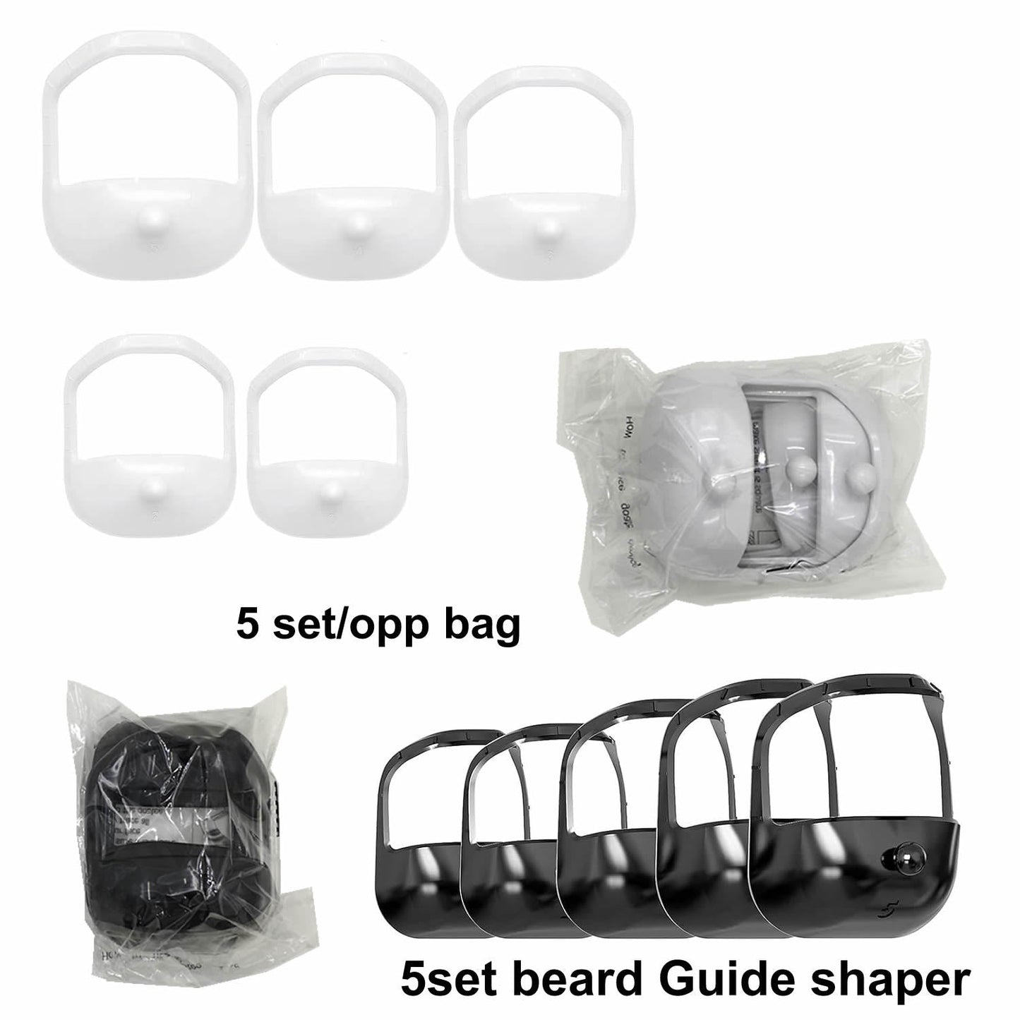 Beard Styling Stencils 5 Piece Beard and Moustache Guides