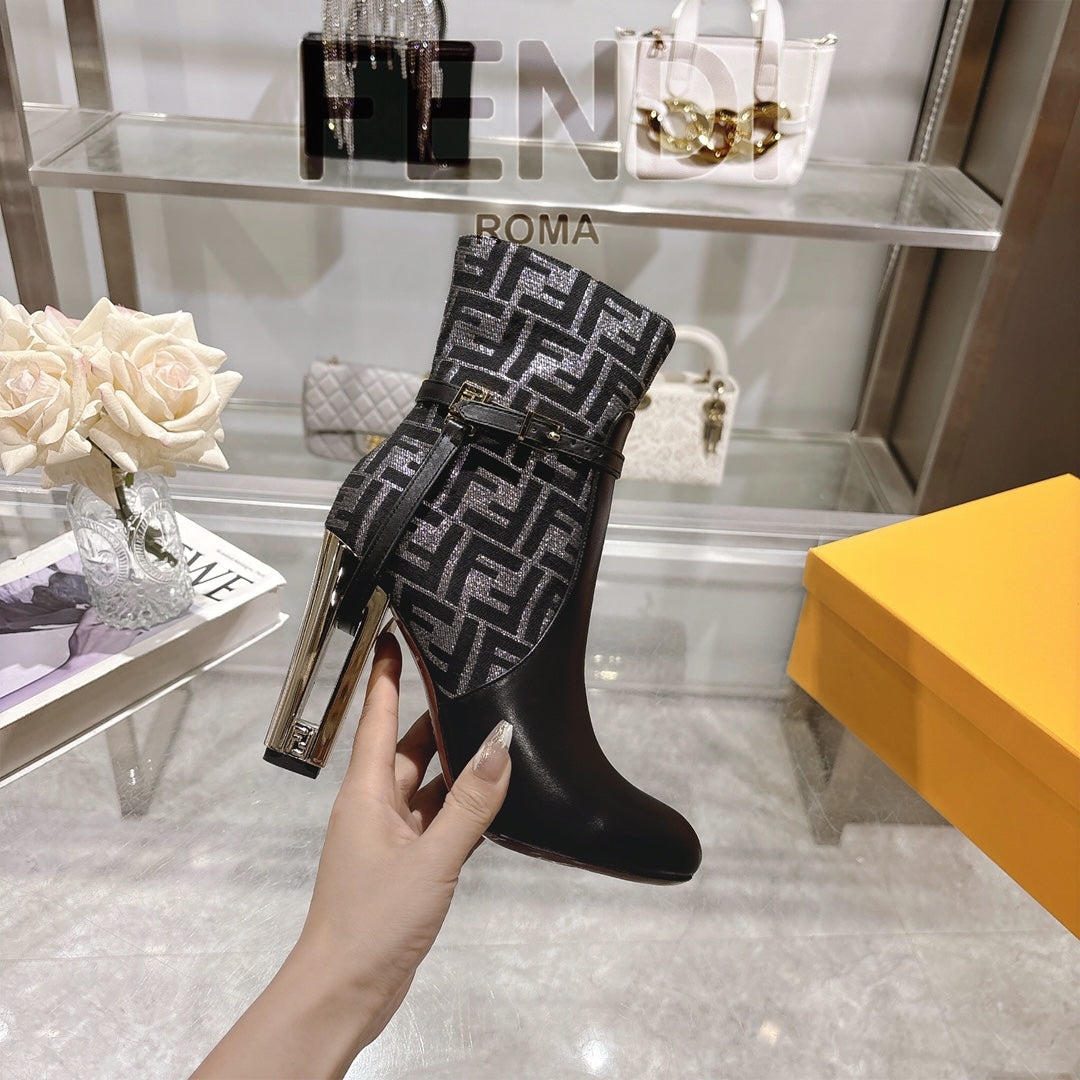 FD Round toe leather Delfina boots 1824111503