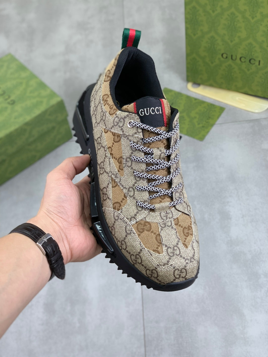 GG men's casual sneakers with print 0725062701