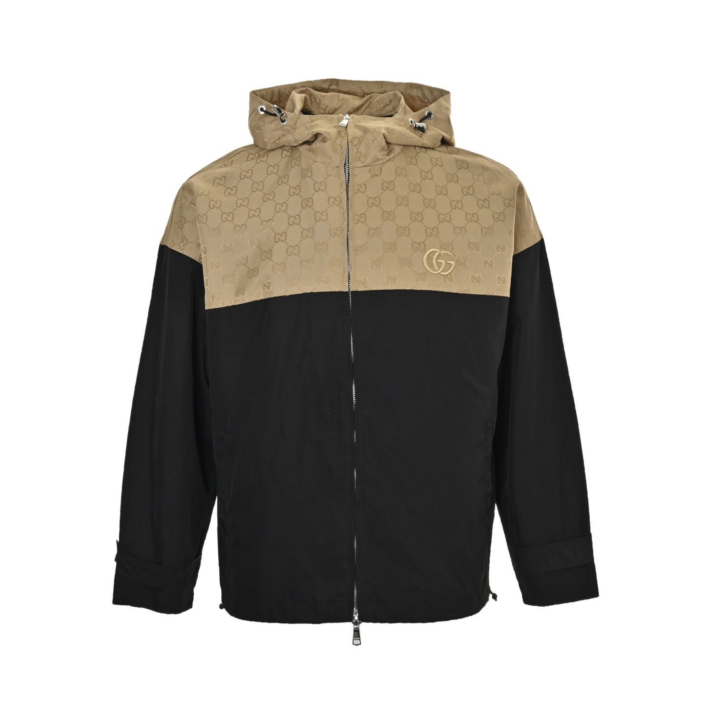 GG patchwork printed hooded trench coat 0725091002