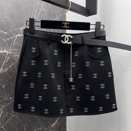 New Entry Light Luxury Spice Girl Full Hot Diamond Skirt 1024040130