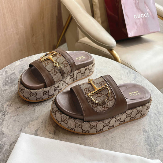GG saddle buckle thick-soled slippers 0725101409