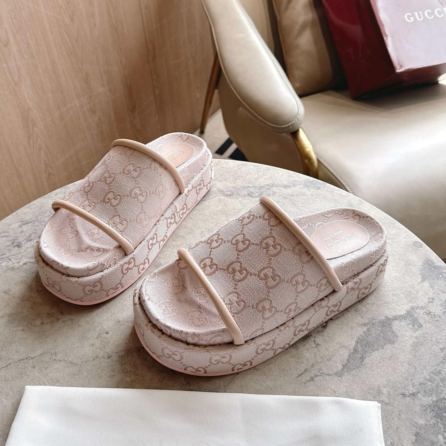 GG saddle buckle thick-soled slippers 0725101409