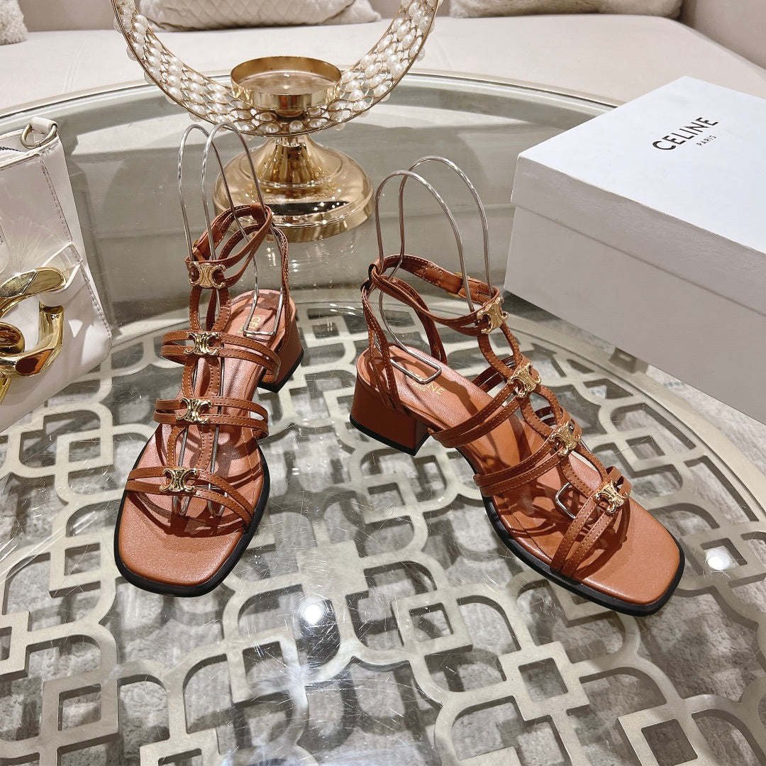 CLN new fashion retro thick heel sandals 0725031008