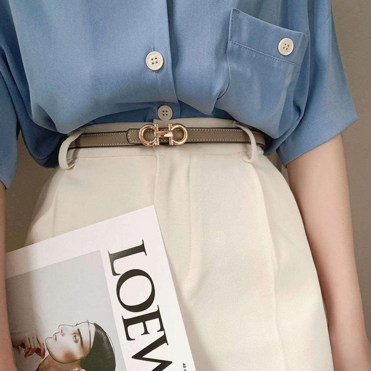 New H Family Leather Fine Belt 1024032019