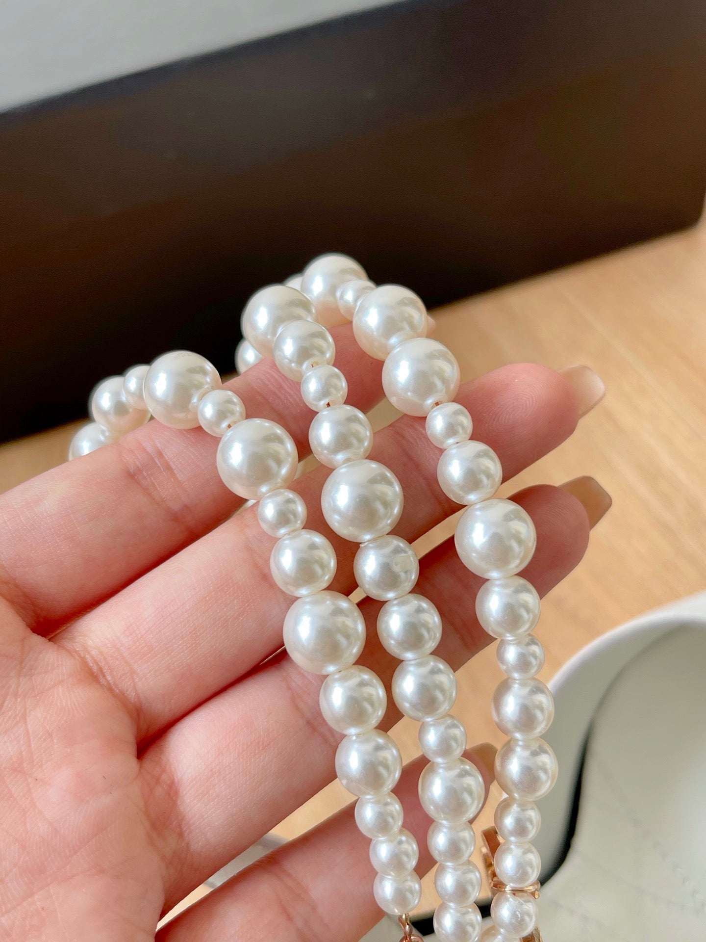 CNL Pointed pearl chain high heel sandals 1824070202