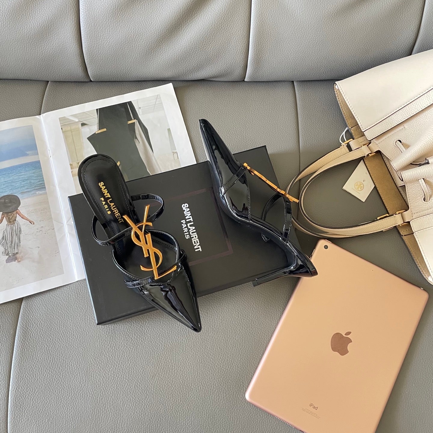 YSL's new fashionable pointed low-heeled sandals 0725061601