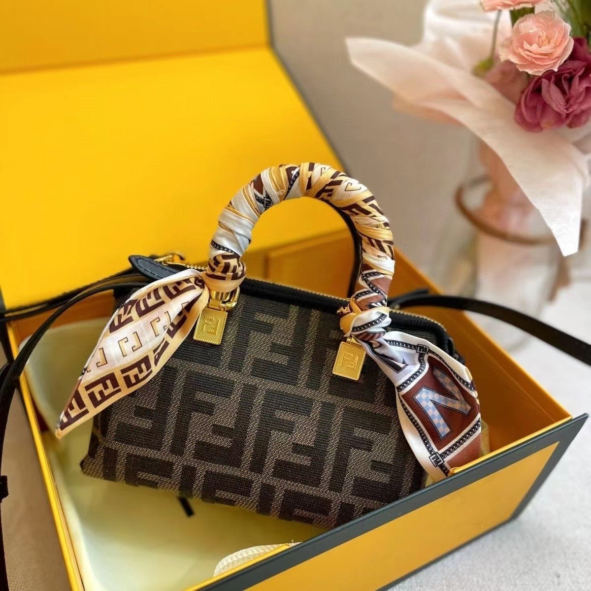 Boston bag light luxury noble luxury high-end color matching letter bag