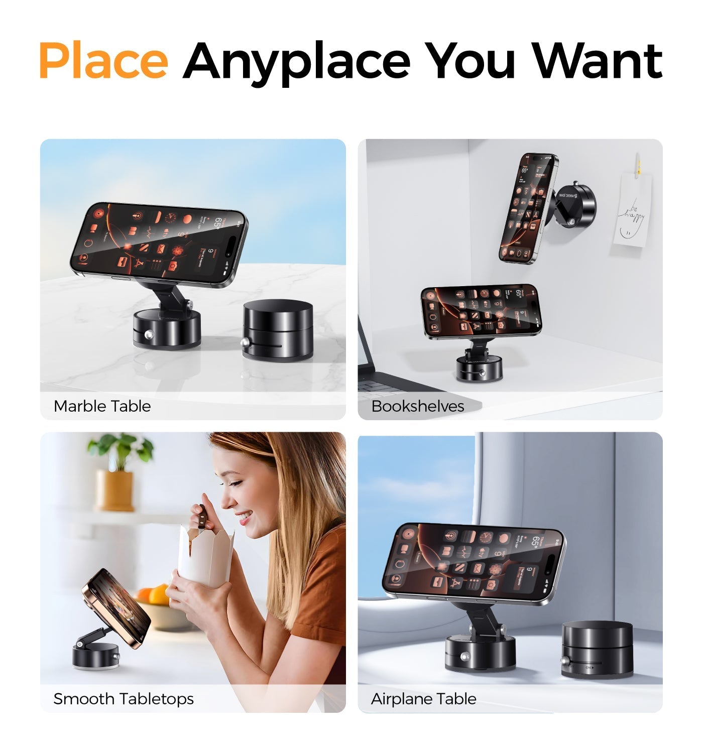 Upgraded Magnetic Phone Holder with 360° Rotation, Strong Magnet, Foldable and Portable Design