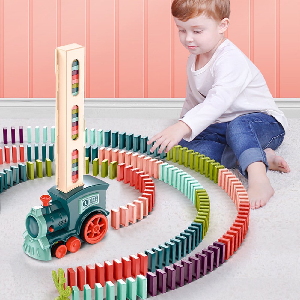 🔥Dominoes Automatic Domino Train Educational Toy