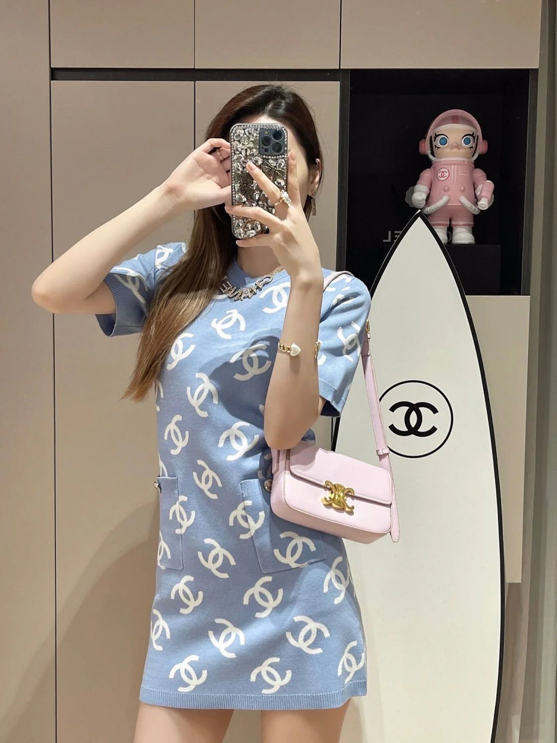 Fashion New Slim-fit Slim-fit Knitted Short-sleeved Dress 1024041621