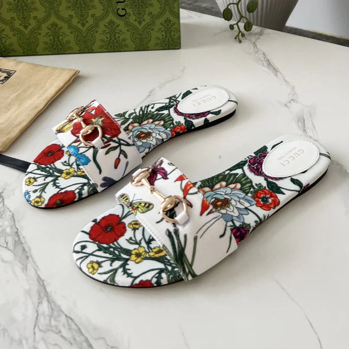 GG New Floral Horsebit Buckle Women's Slippers 1025070413