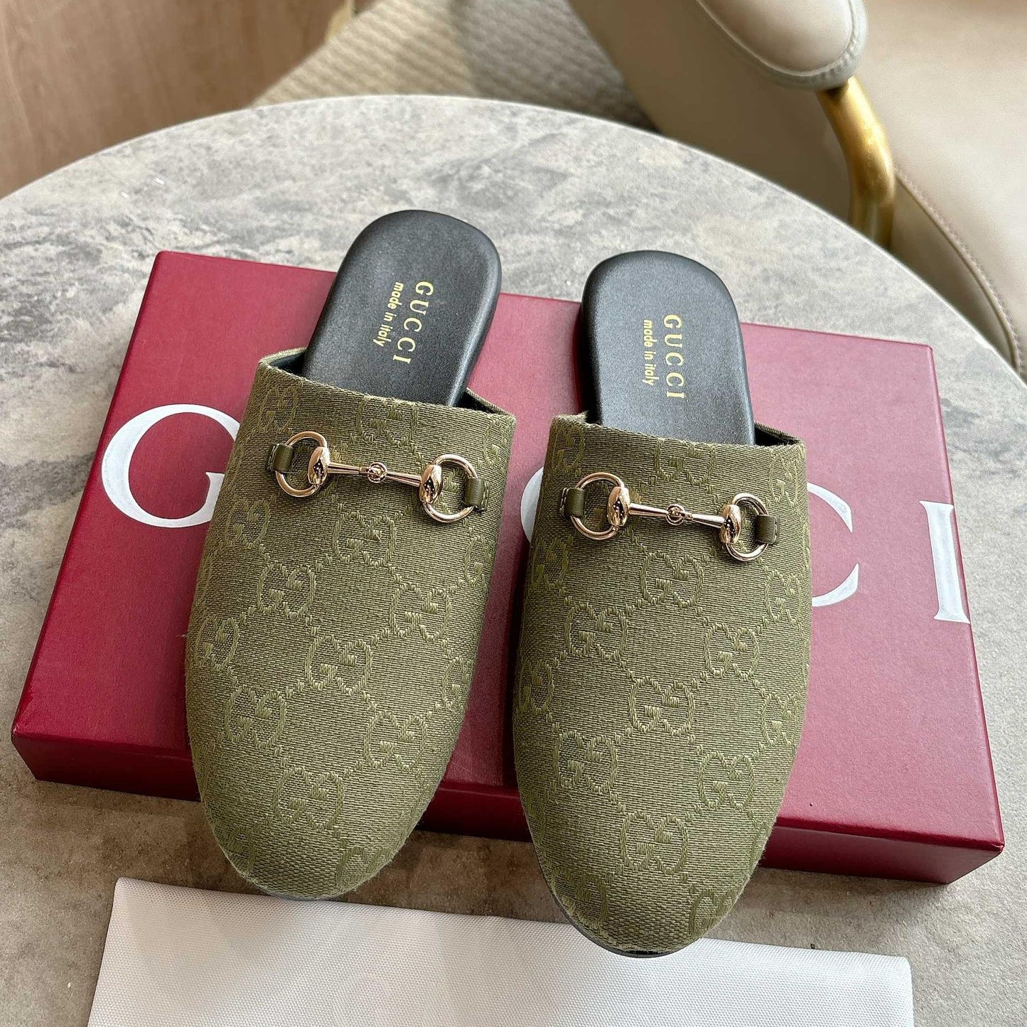 GG horse bit buckle slippers 0725101406