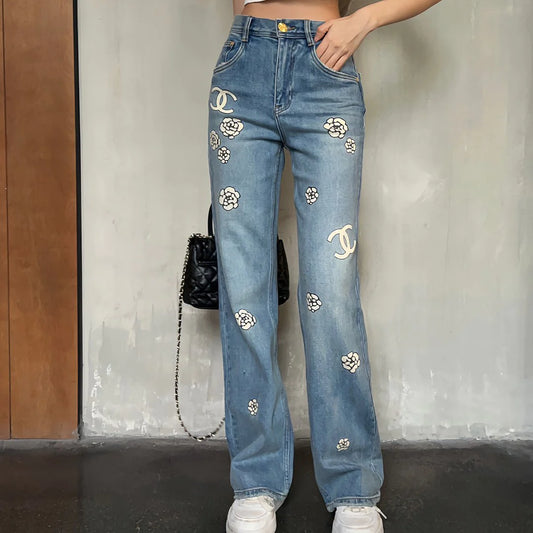 Classic camellia baggy jeans 1024020204