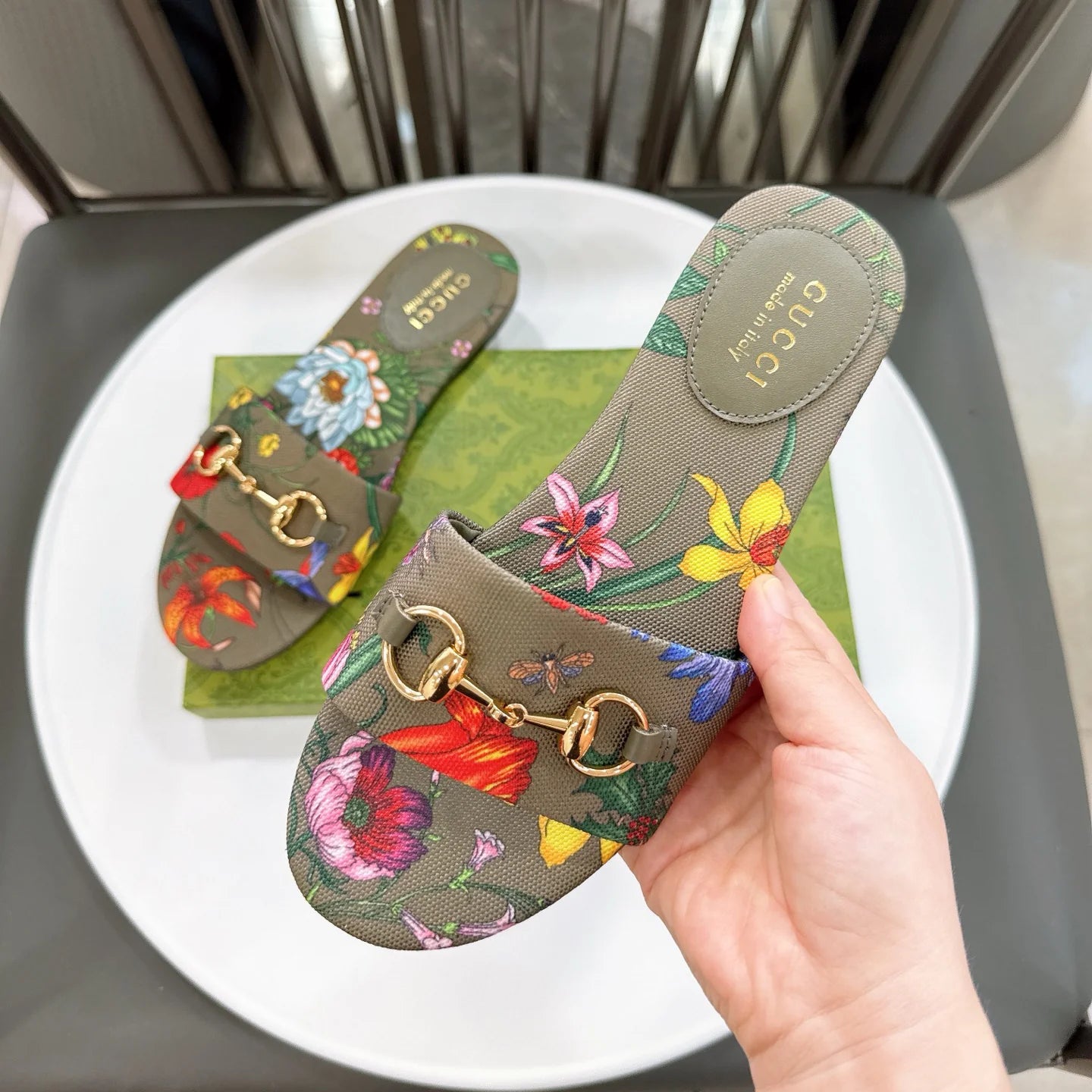 GG New Floral Horsebit Buckle Women's Slippers 1025070413