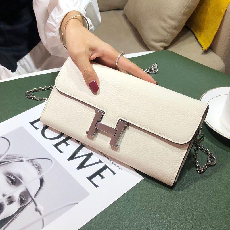 H button Kangkang Wallet Leather Long Wallet 1024032024