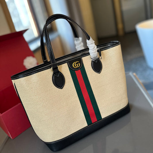 G fashion straw tote bag 0724041131