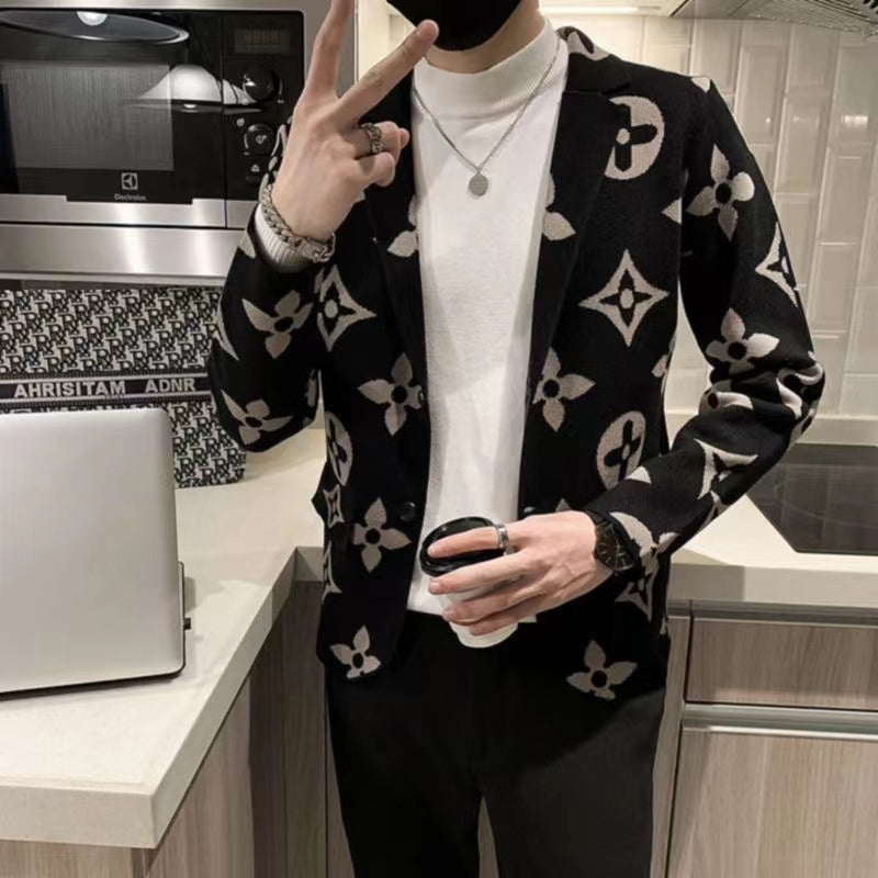 New Suit Jacket High-End Flocking Men's Suit Jacket V101