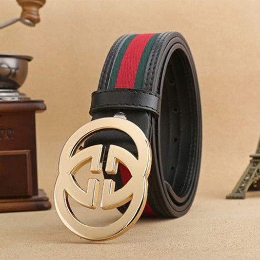 Men's Belt High-Grade Letter Leather Business Belt All-Match Casual Pants Belt G021402