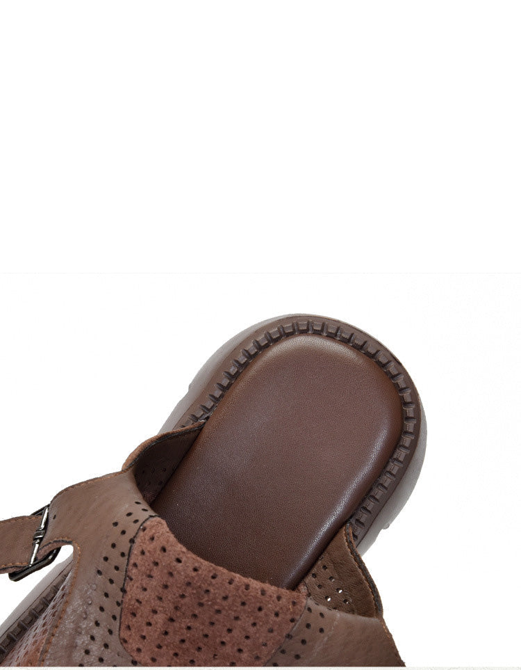 Comfortable Open Toe Retro Platform Sandals Slingback