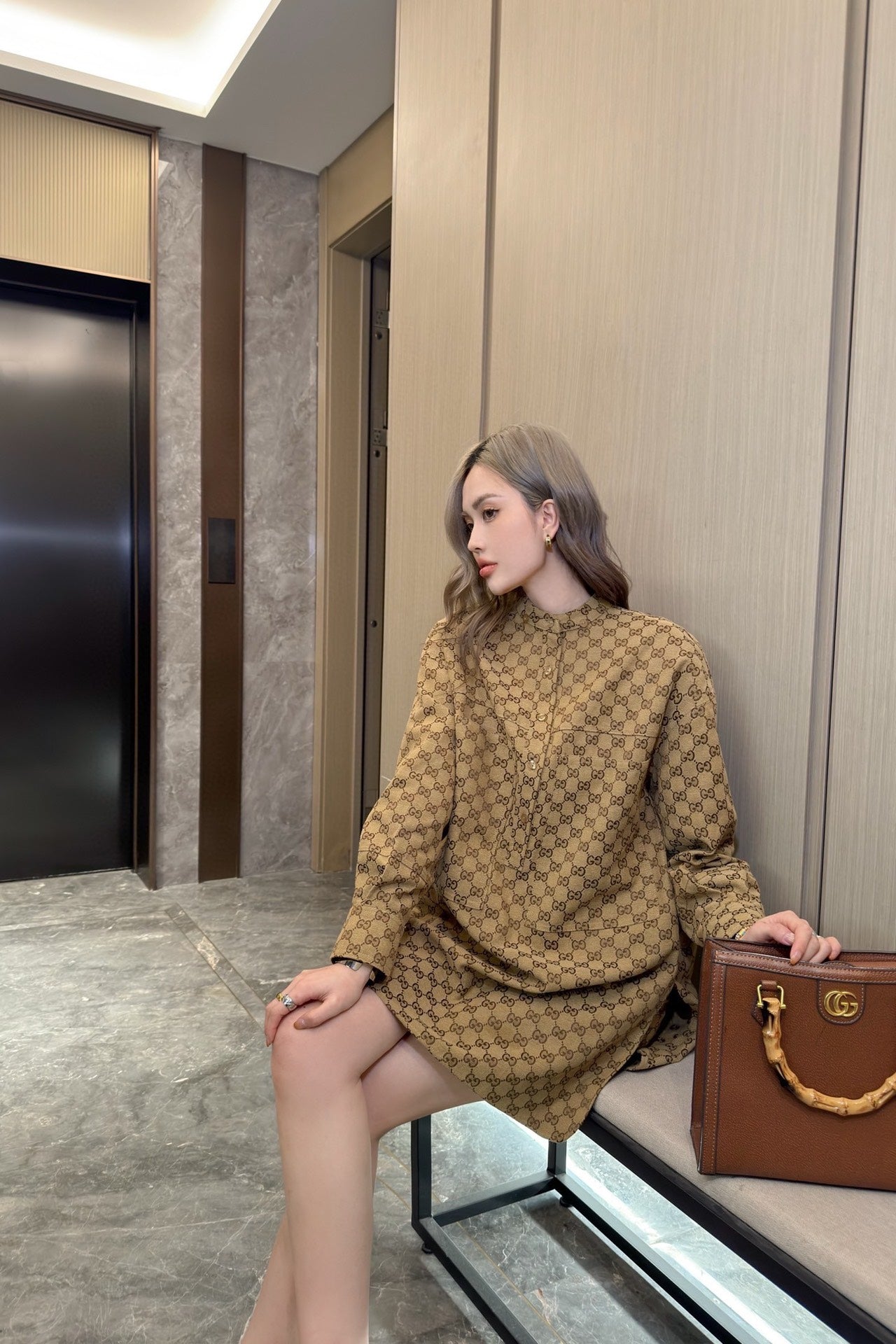 GG Fashion printed stand-up collar 0725062013