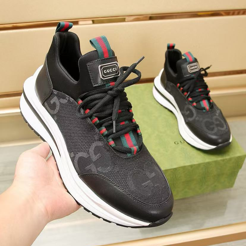 GG luxury fashion large print rubber sole sneakers 0725010201