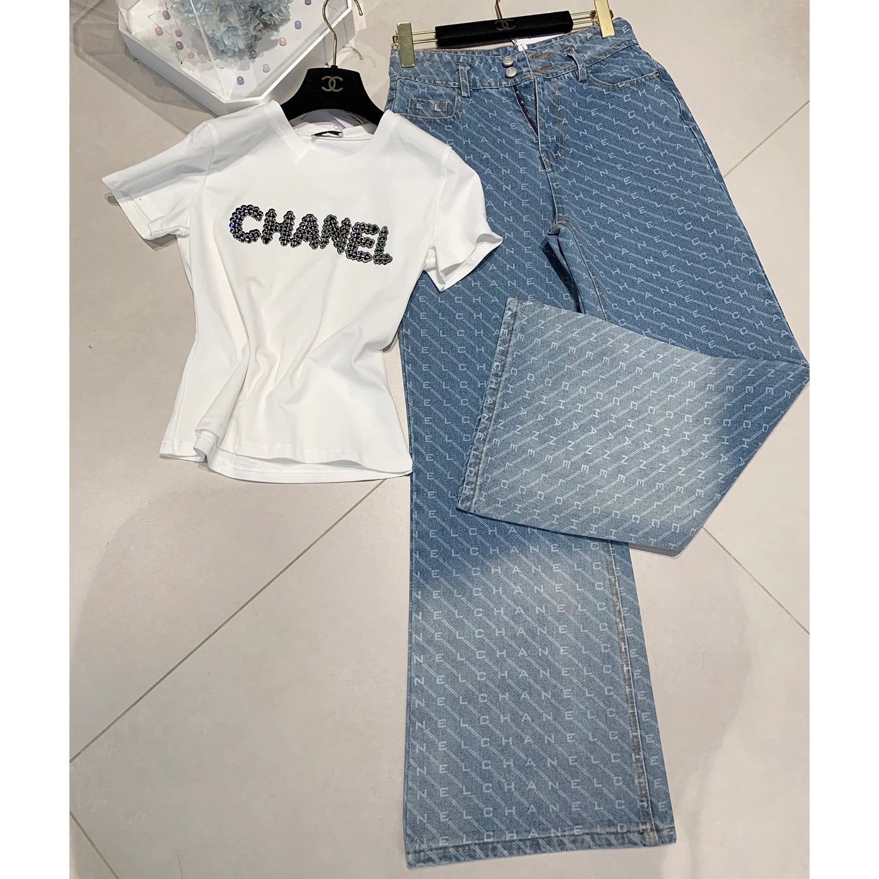 New Fashion Short Sleeve Jeans Set 1025031401