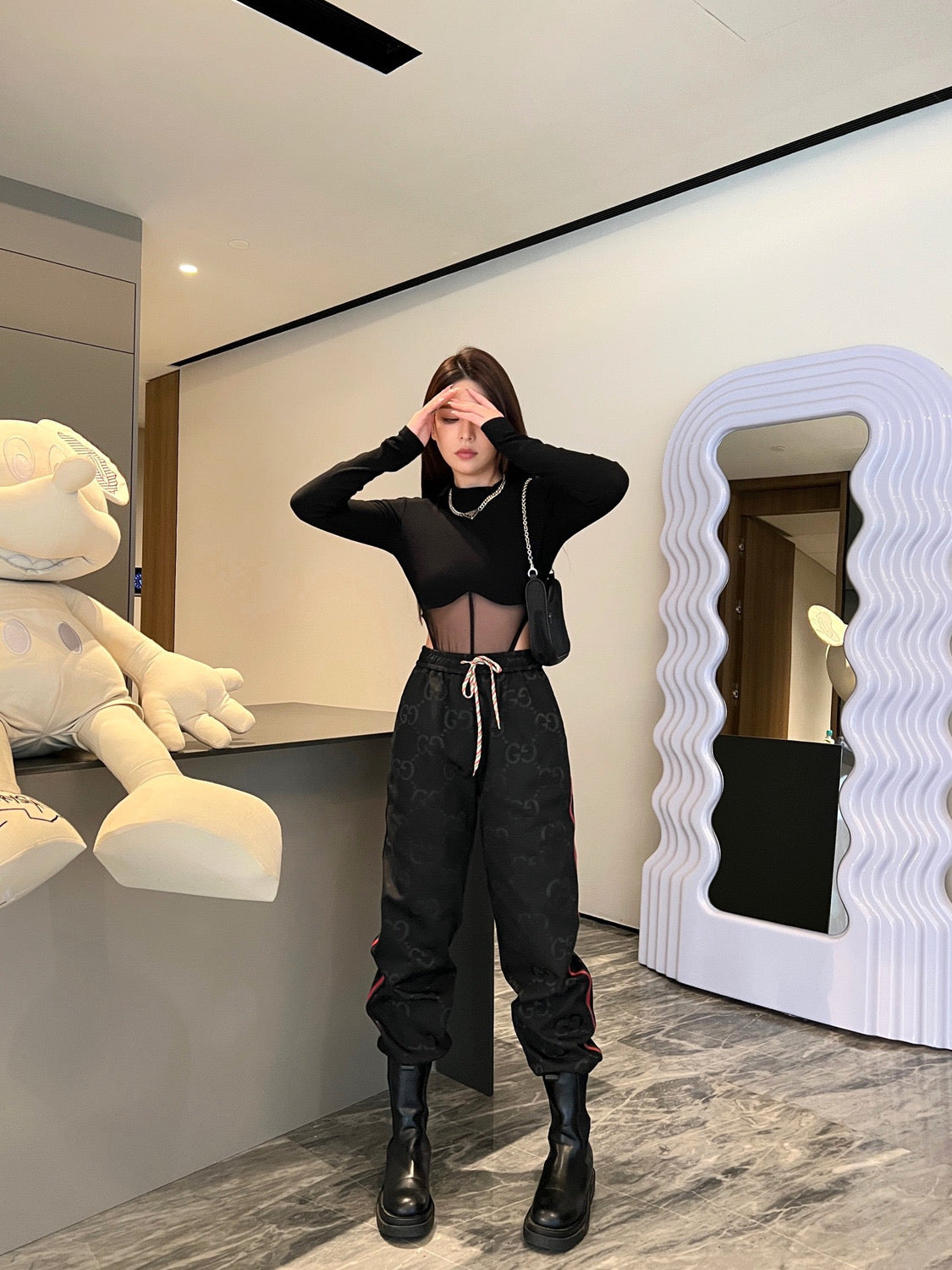 2023 new autumn classic retro printed versatile leggings pants PD1523092703