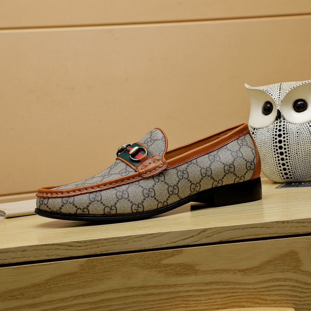 Gentleman Men's Shoes Leather Popular Classic Presbyterian Pattern Loafers 022024071102