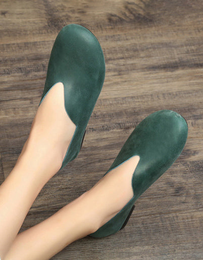 Comfortable Light-weight Soft Leather Retro Flat Shoes 35-43