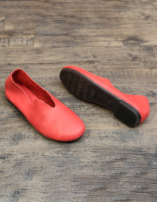 Comfortable Light-weight Soft Leather Retro Flat Shoes 35-43