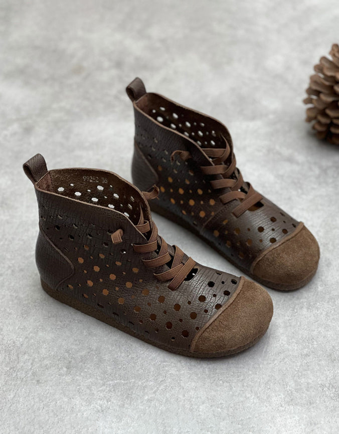 Handmade Soft Sole Hollow Summer Boots