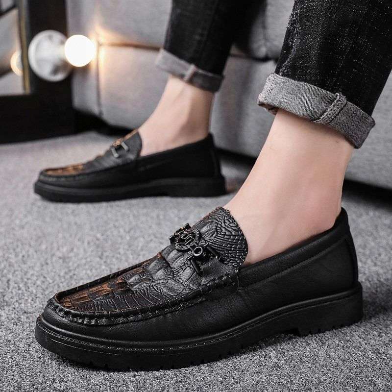 Versatile Bean Shoes Men'S 2025 Spring New Korean Style Casual Leather Shoes 1025072901