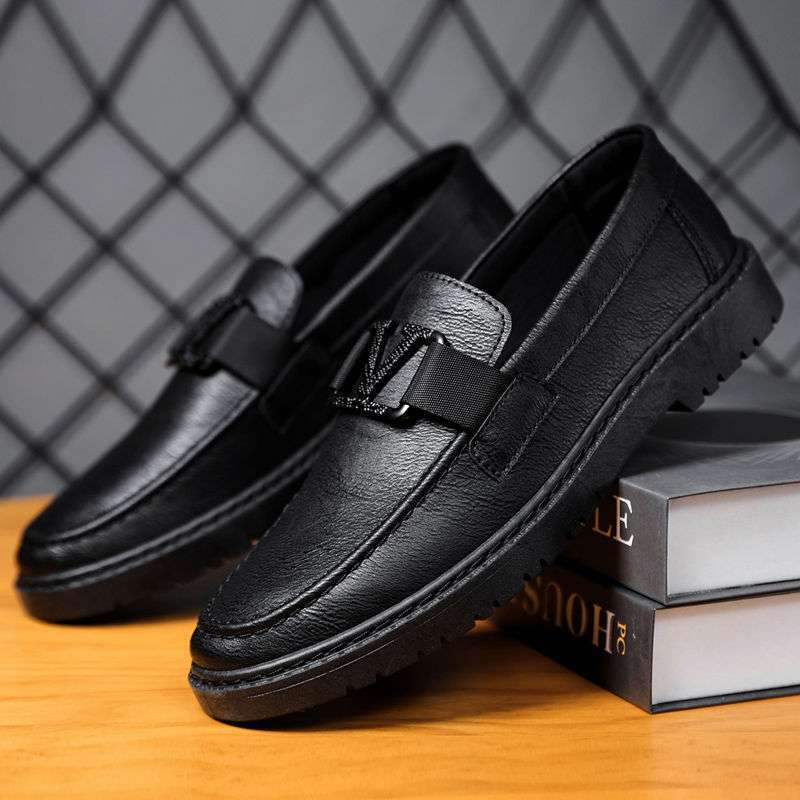 Versatile Bean Shoes Men'S 2025 Spring New Korean Style Casual Leather Shoes 1025072901