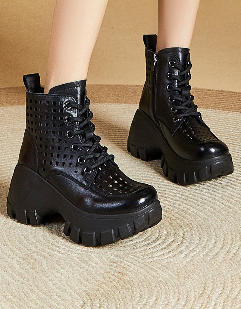 Retro Platform Hollow Summer Boots
