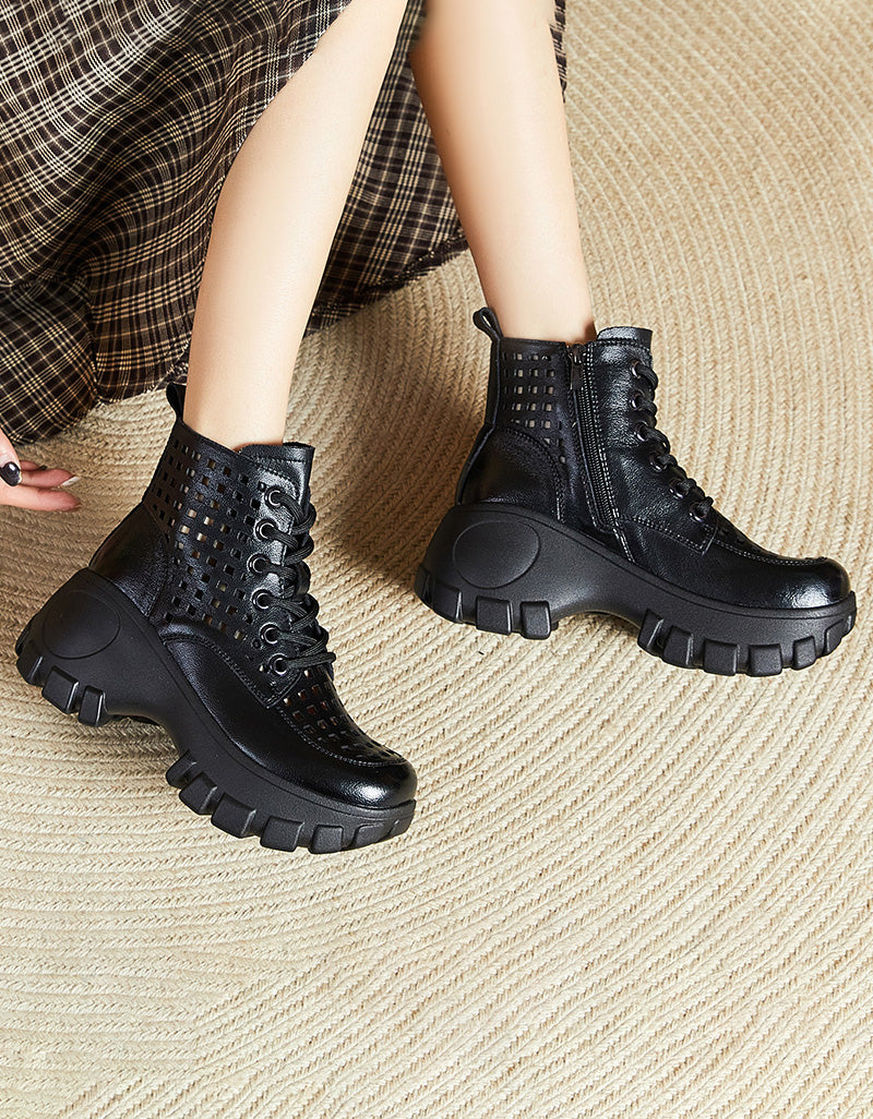 Retro Platform Hollow Summer Boots