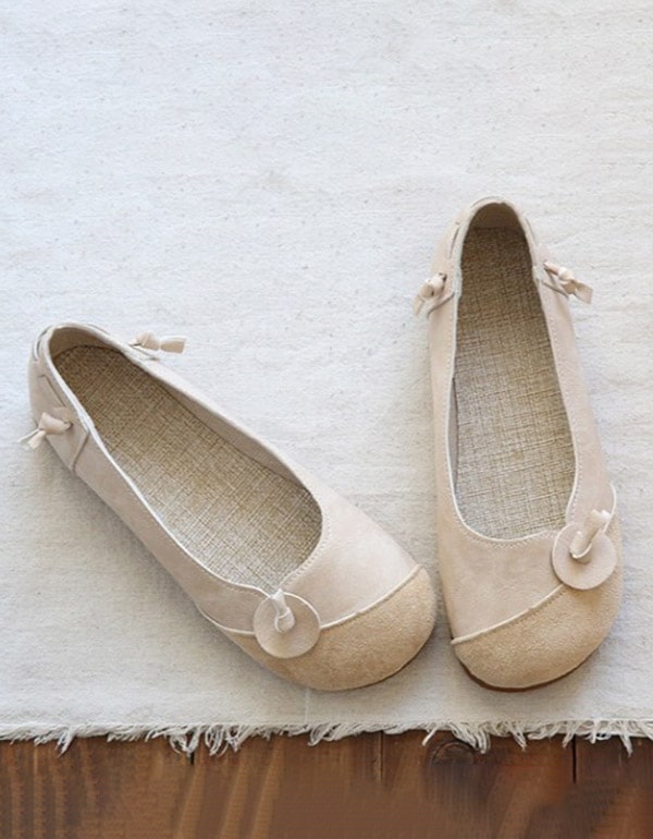 Round Head Comfortable Soft Retro Flat Shoes