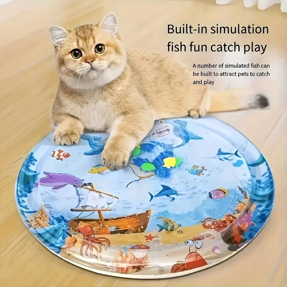 Anti overflow interactive water sensing cat mat, indoor boring relief toy