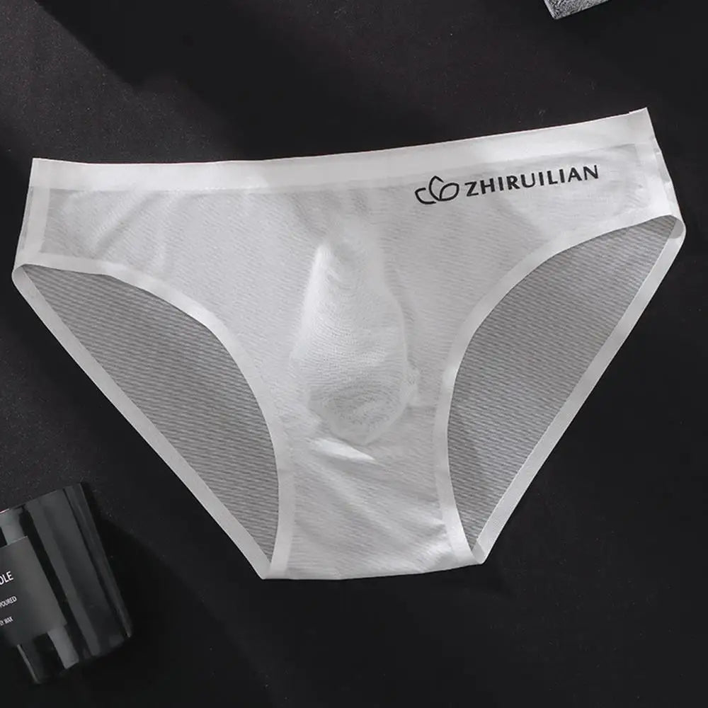 Men's mid waist solid color close fitting breathable underwear