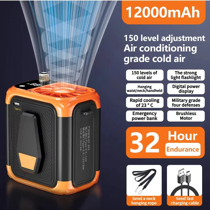 Mini High Speed Waist Fan Outdoor Multifunctional Mobile Fan