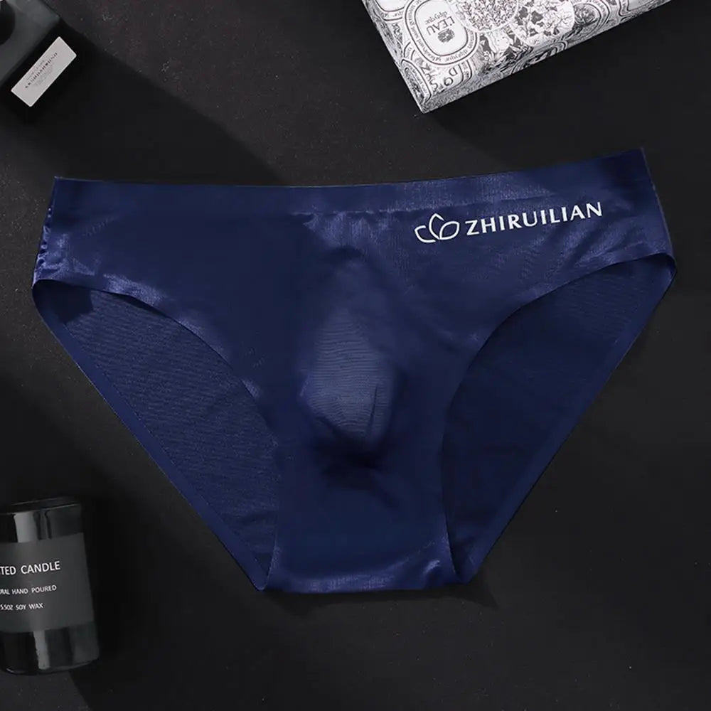 Men's mid waist solid color close fitting breathable underwear