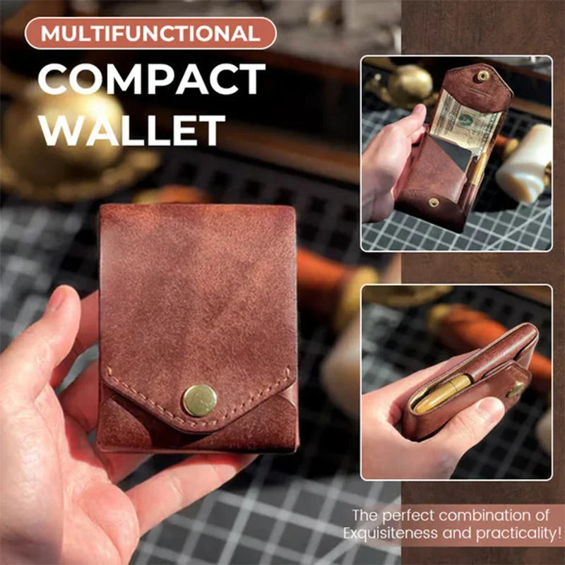 Multi functional men's handmade card holder wallet