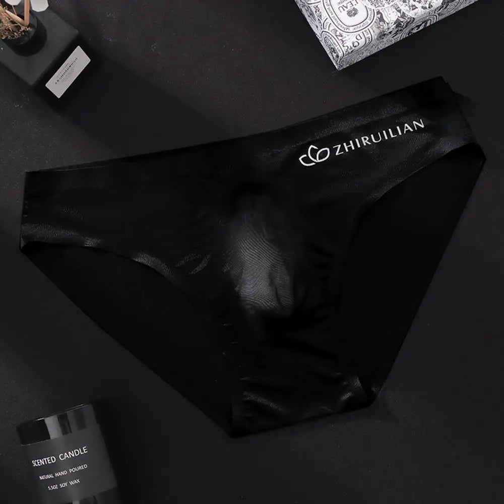 Men's mid waist solid color close fitting breathable underwear