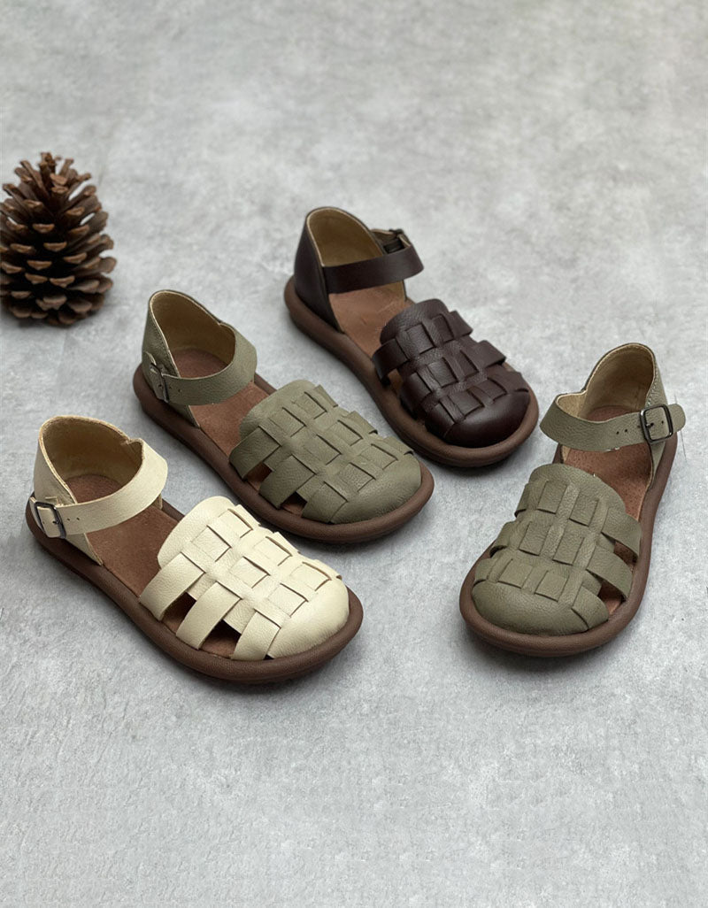 Wide Toe Box Soft Sole Comfortable Retro Flat Sandals