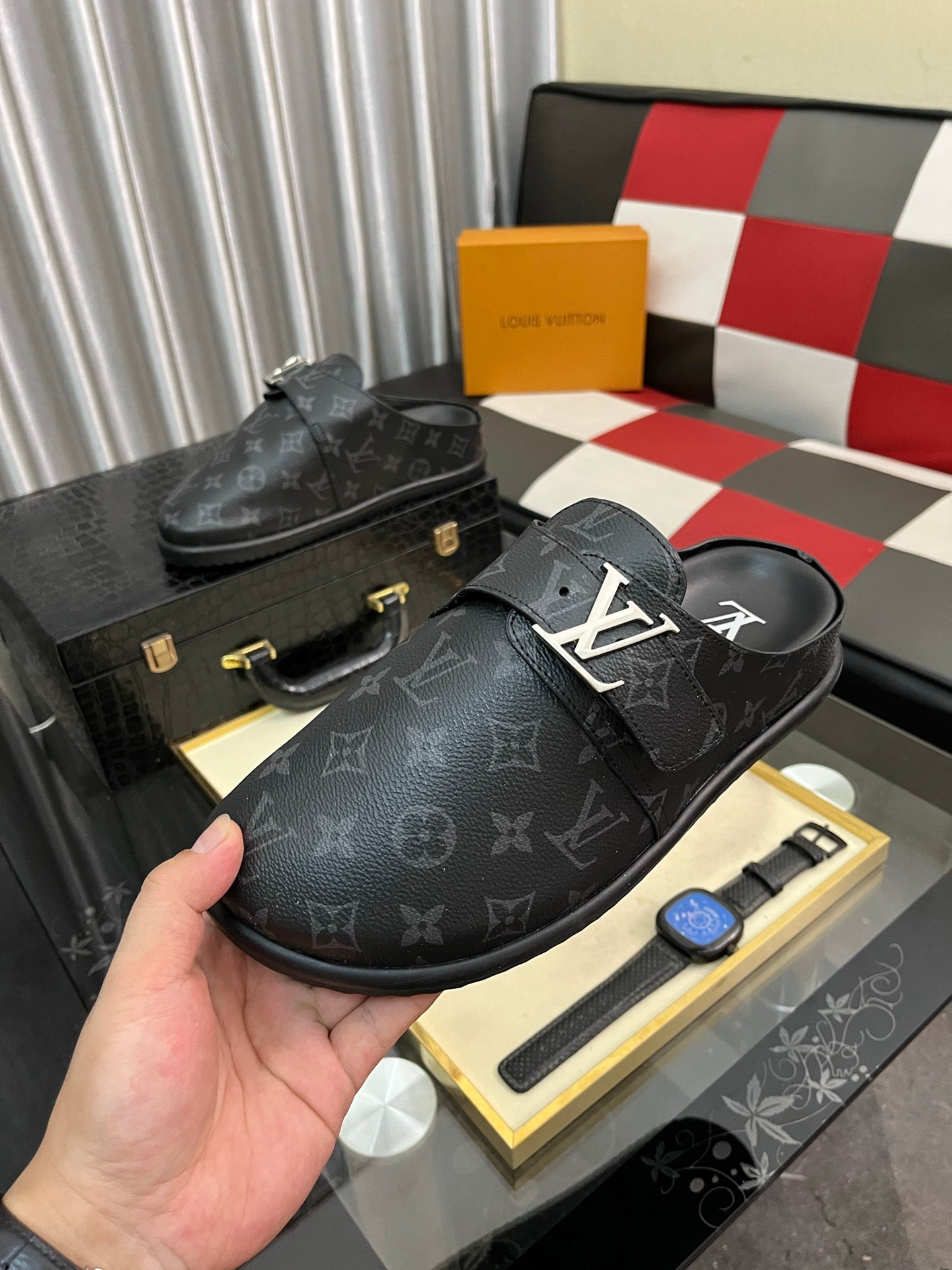 Lvv fashion casual printed slippers 0725082902