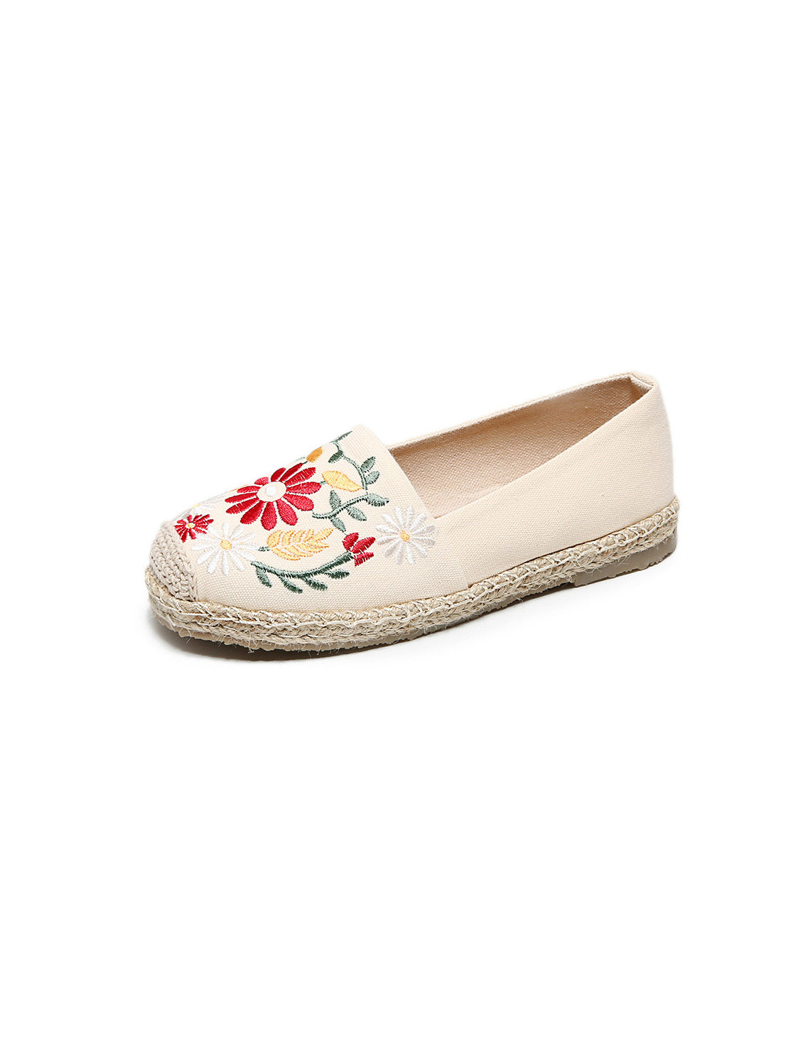 Ethnic Style Embroidered Flat Linen Shoes