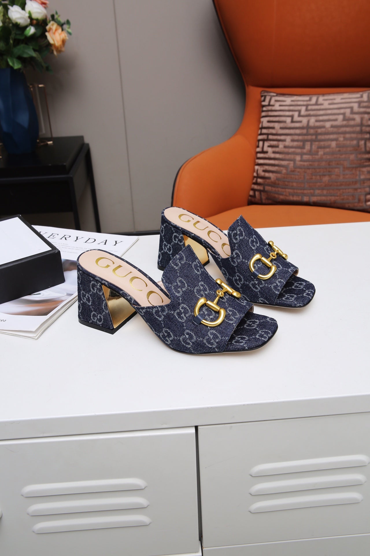 GG Fashion printed thick-soled and chunk-heeled sandals 0725091506