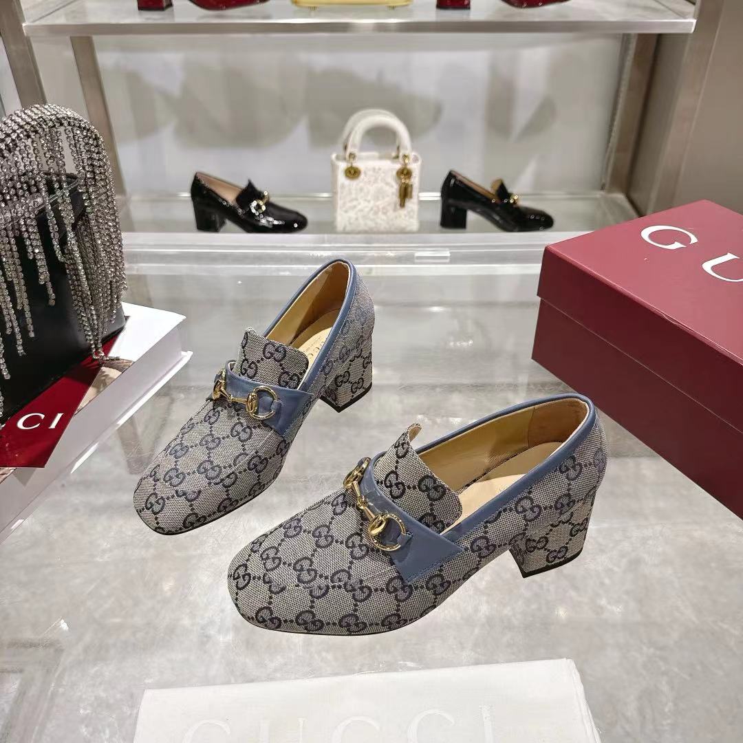GG fashion print high-heeled loafers 0725102001
